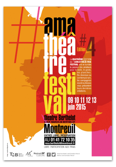 affiche Amathéâtre Festival Montreuil | graphisme © Marie Cayet