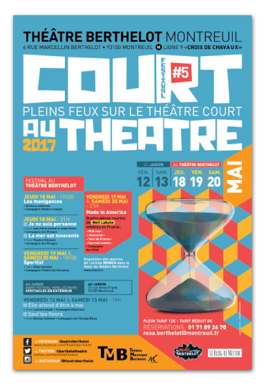 affiche Court Au Théâtre Festival Montreuil | graphisme © Marie Cayet