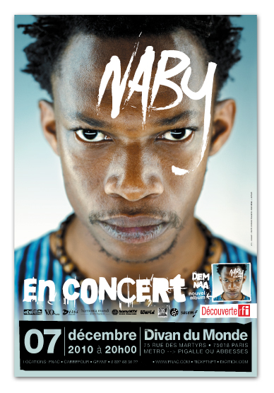 affiche Concert Naby Divan du monde | graphisme © Artkas Marie Cayet